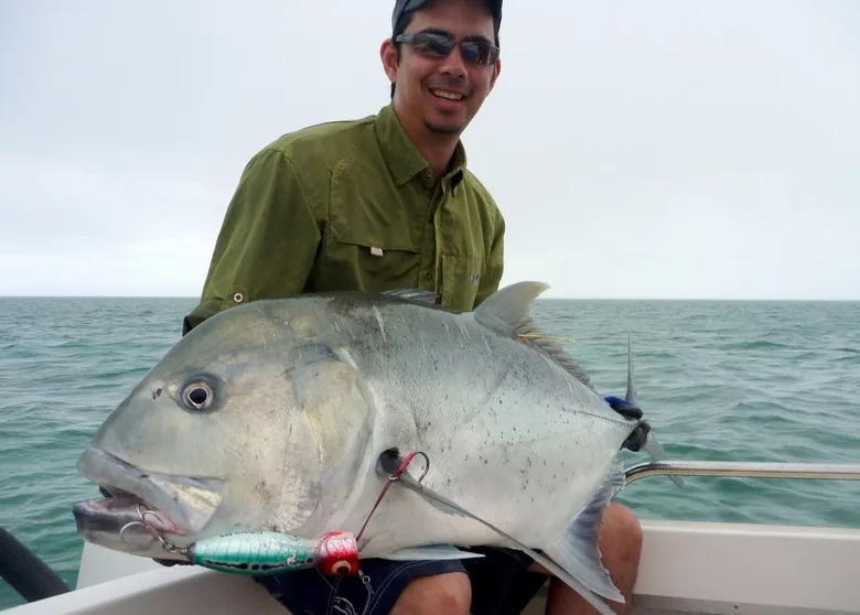 60lb Giant Trevally caught on a Heru Cubera in New Caledonia
