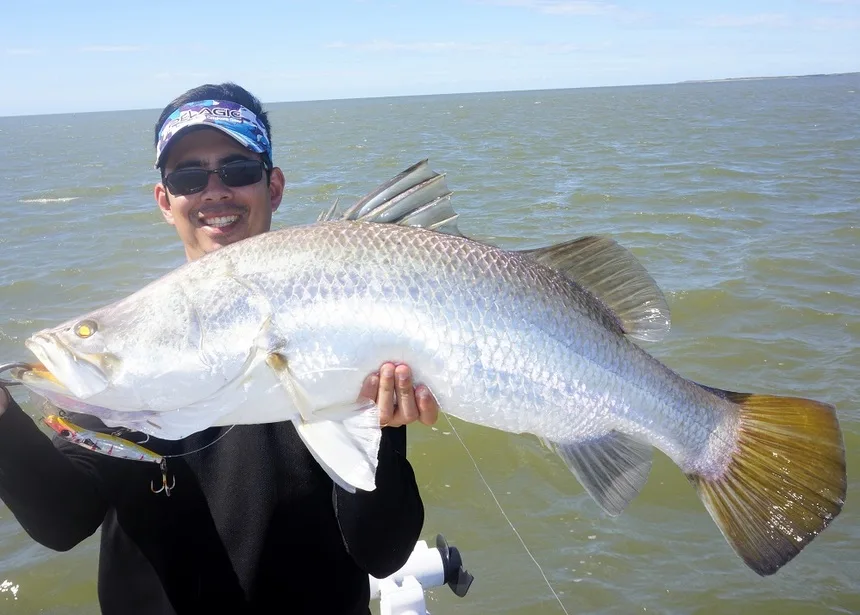 A big Barramundi caught off the coast of Ayr, Australia