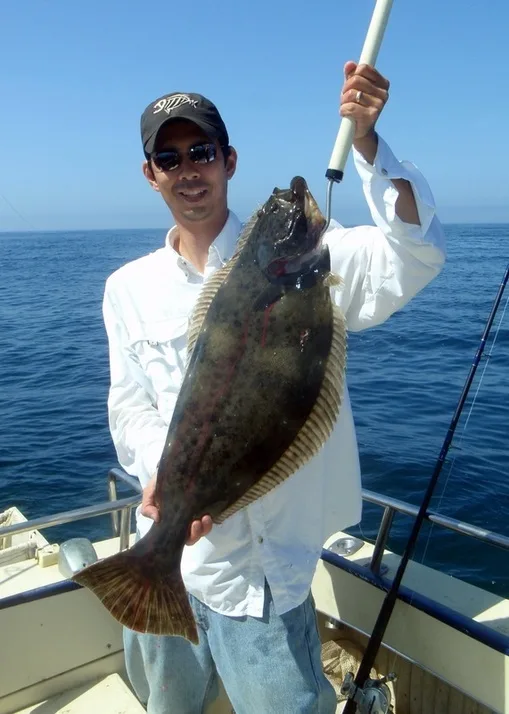 The author with a California Halibut caught on a Krocodile spoon in San Quintin, Baja Norte Mexico