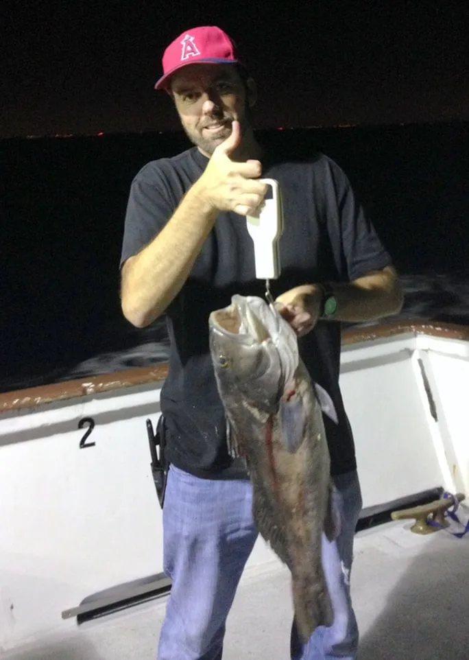 Dan Heard with the biggest Sand Bass I have ever seen caught out of San Pedro, California
