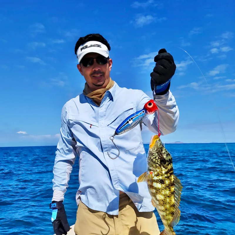 This greedy Emperor took a popper meant for a much larger fish in Madagascar