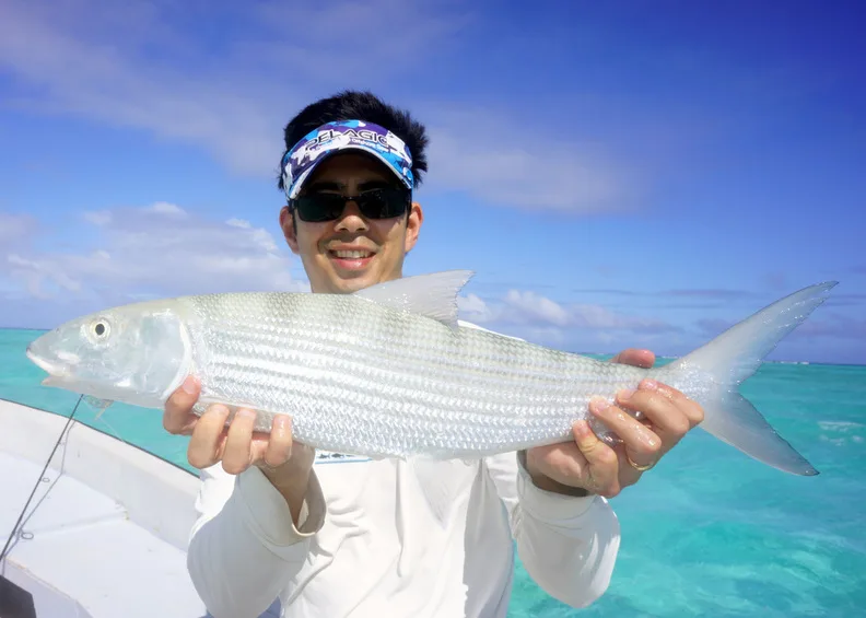 Bonefish caught in Aitutaki, Cook Islands