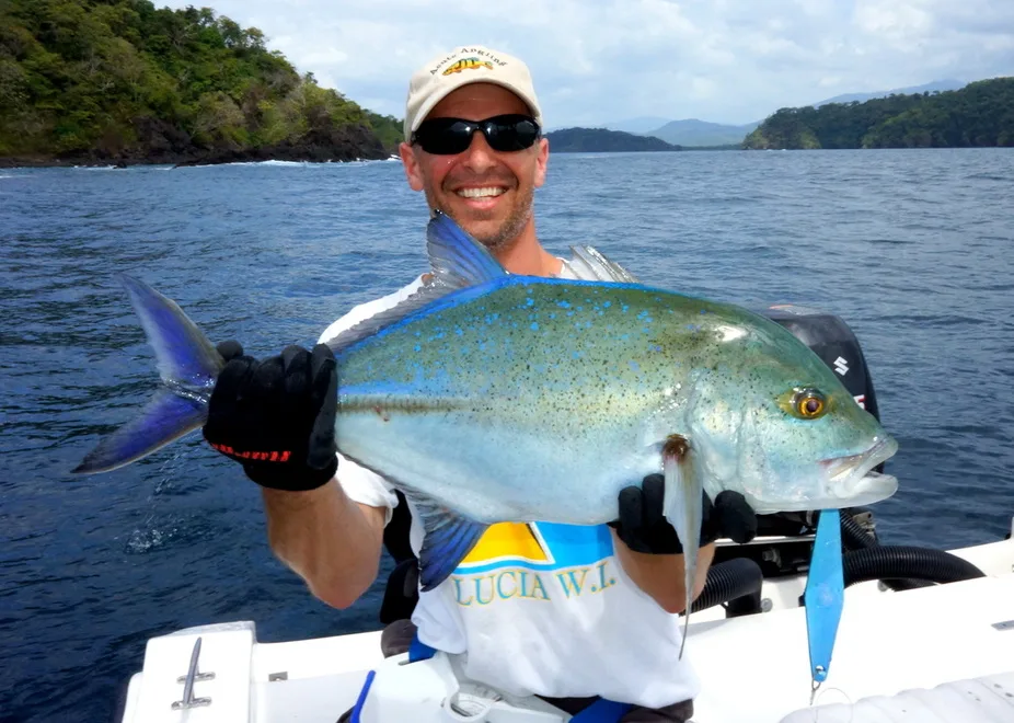 Bluefin Trevally caught on a surface iron jig at Cebaco Island, Panama