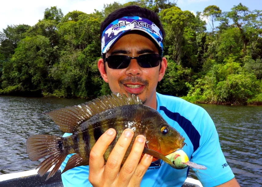 Mayan Cichlid caught on a crankbait in Nicaragua
