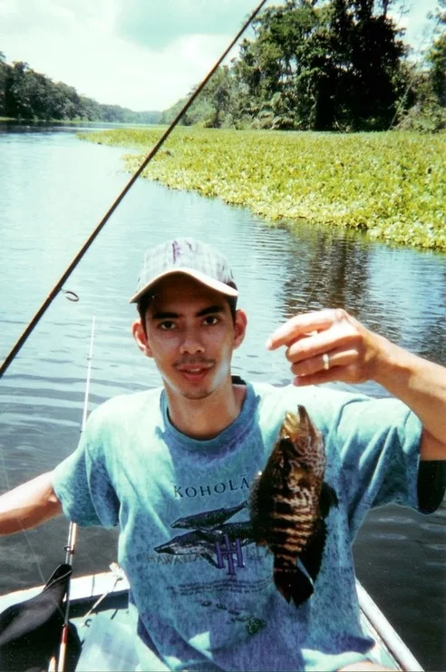 Jaguar Cichlid caught in northeastern Costa Rica on shrimp back in the day
