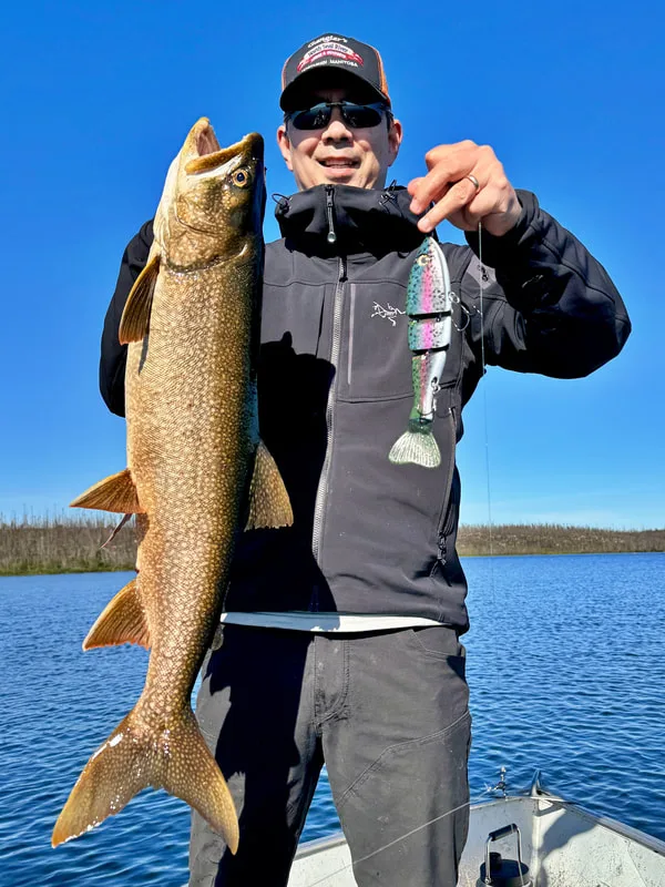 A Lake trout caught on a Triple Trout lure