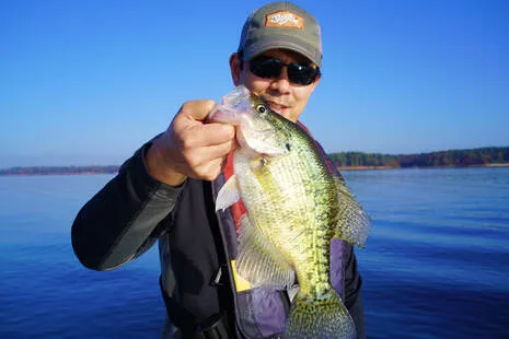 A fat White Crappie caught in the morning of Day 1