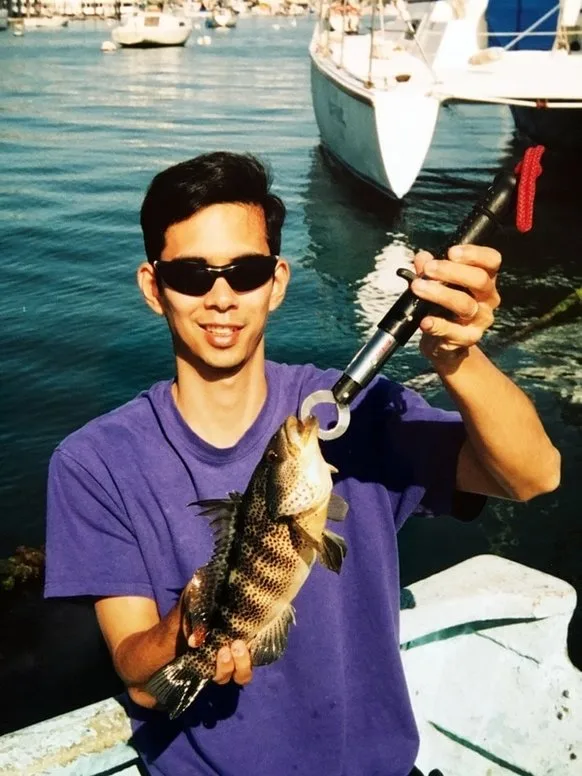 A photo from the author's youth, caught in Newport Harbor, California.