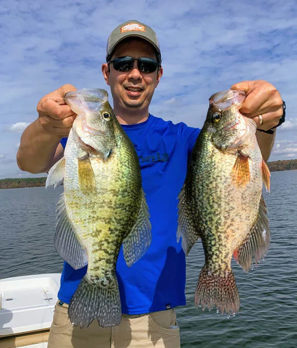 A big White Crappie and a big Black Crappie