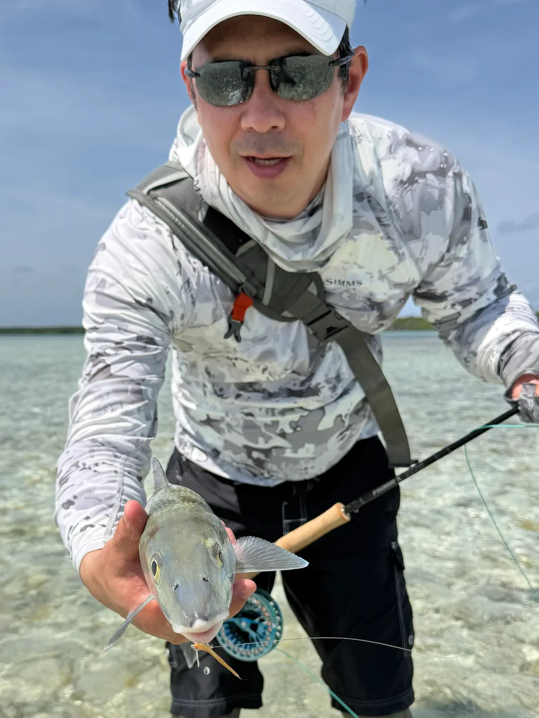 Releasing a Bonefish on Turneffe Atoll