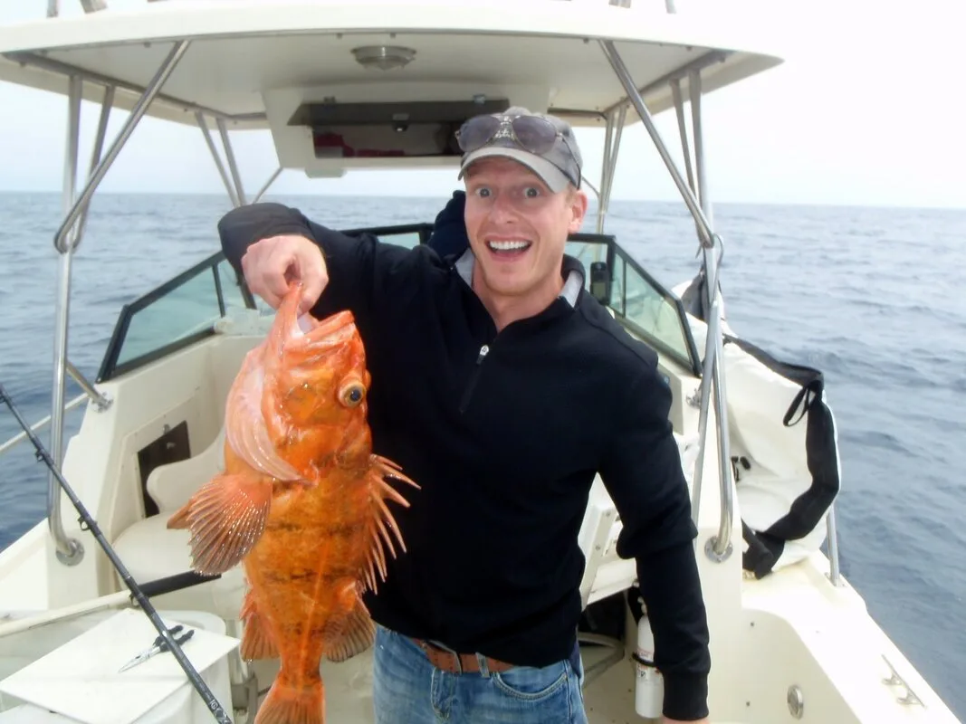 A similar relative of the Yelloweye, the Cowcod, caught in San Quintin, Baja California, Mexico