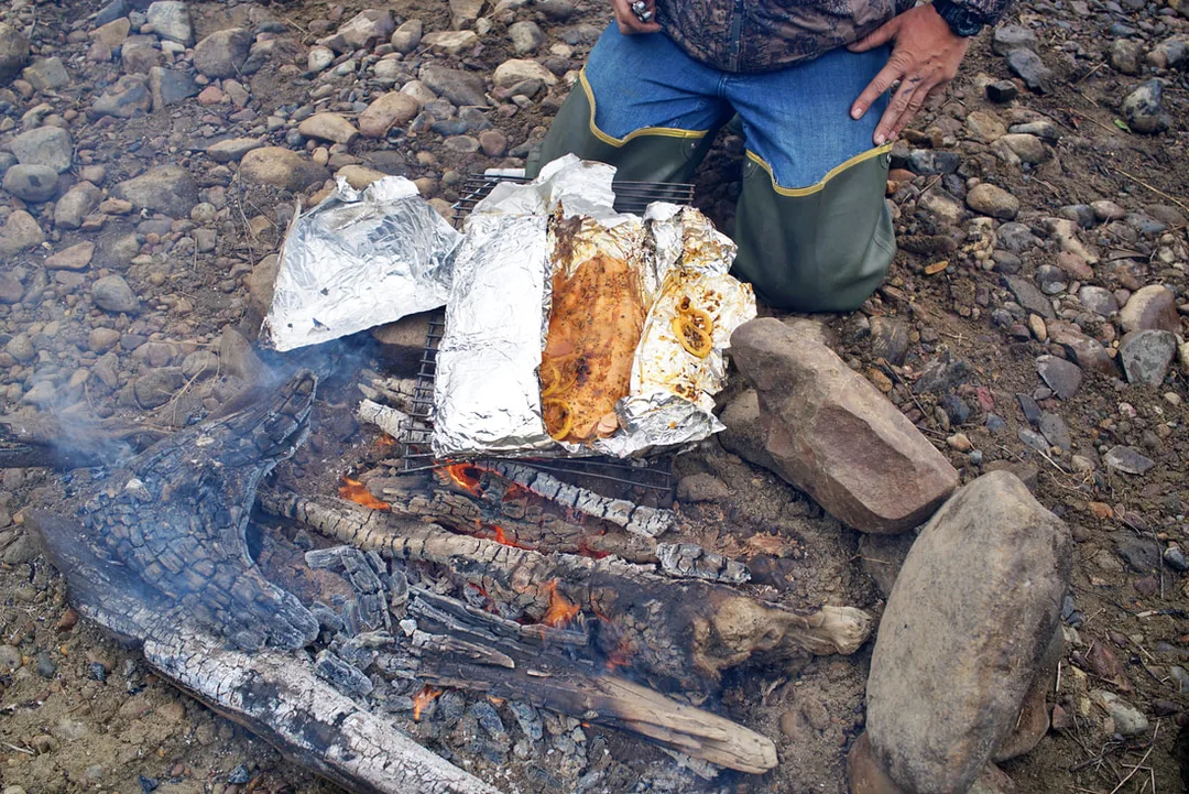 A delicious salmon shore lunch