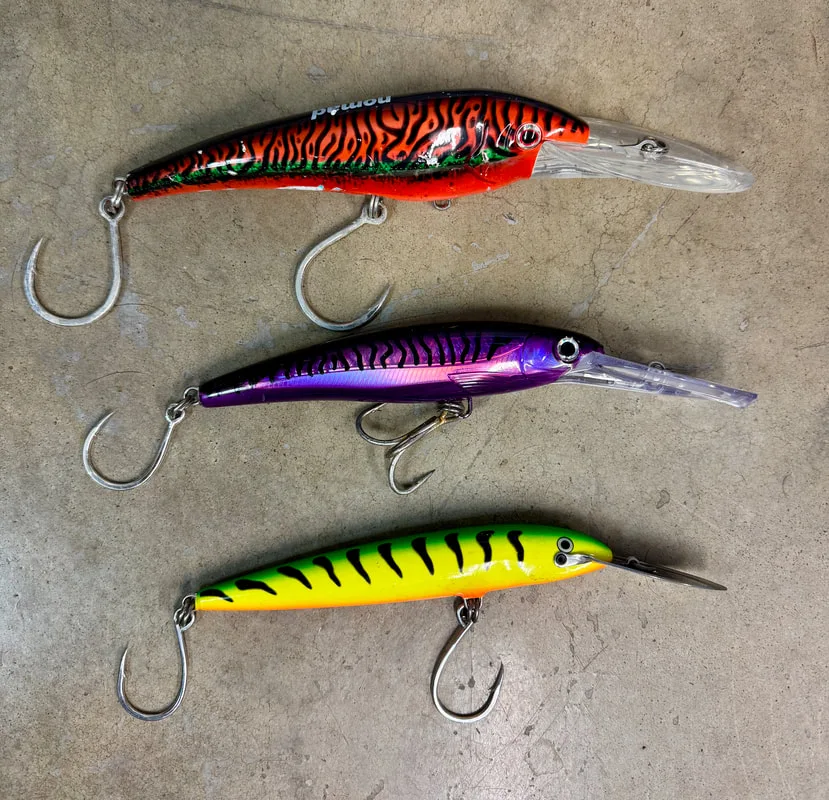 Some good Wahoo trolling lures - Nomad DTX (kind of a pain to retrieve, but it works), Yo Zuri Hydro Magnum, and the good old Rapala CD Magnum